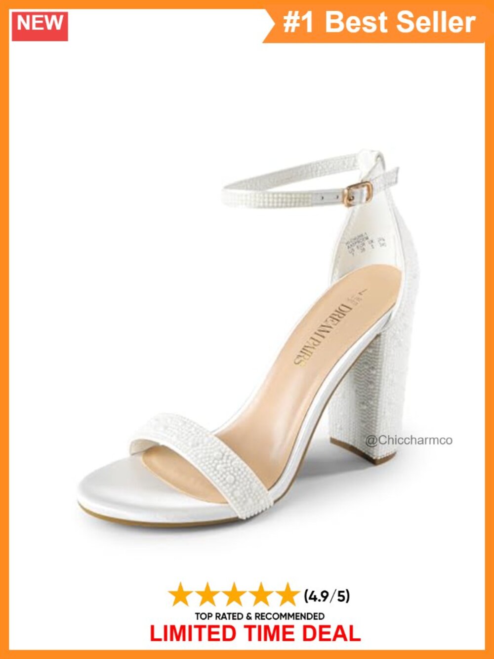 Hi-Chunk Block Heel Sandals Satin Ankle Strap Buckle